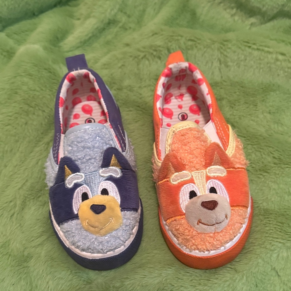 Kids Cartoon Character Slip-On Shoes - Blue and Orange